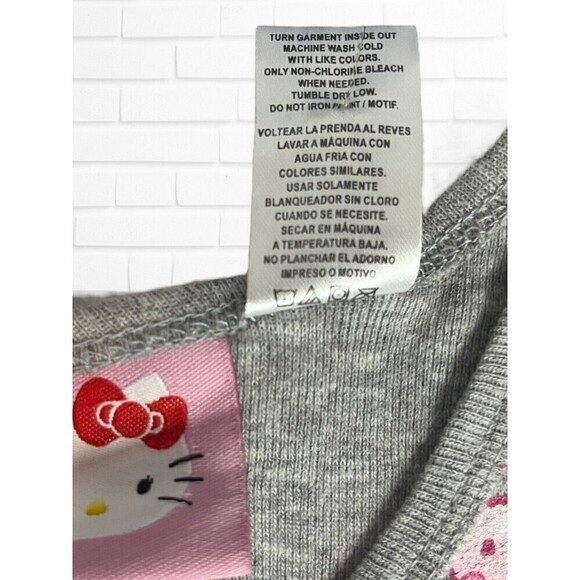 Hello Kitty Girls Medium Tank Top Graphic Print Lettuce‎ Hem Gray - Picture 5 of 6